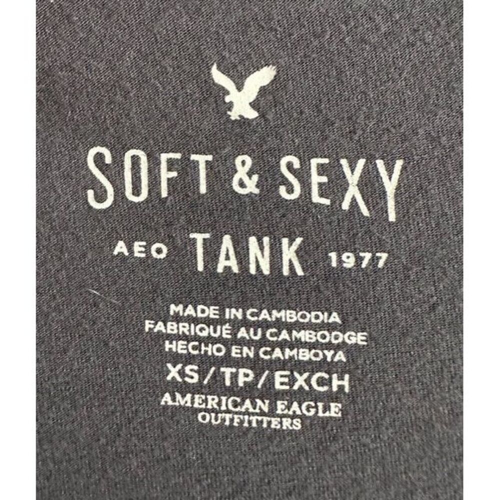 American Eagle‎ AEO Soft & Sexy Tank Top Gray Floral Embroidered Size XS - Picture 7 of 7